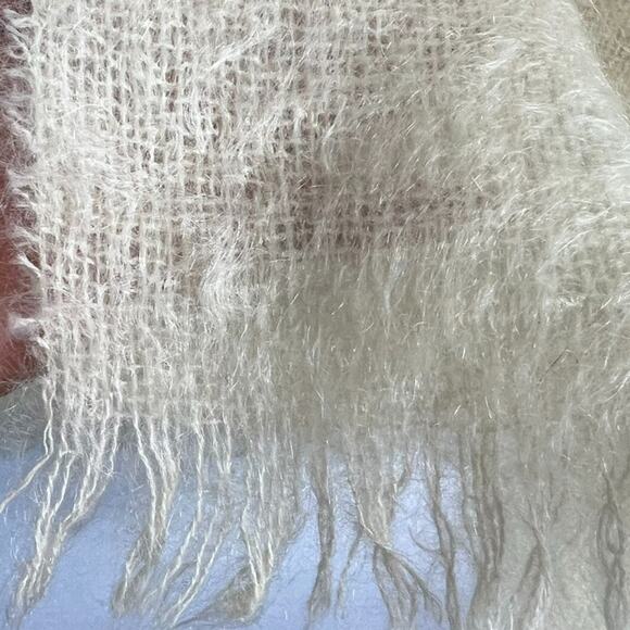 Unbranded Luxurious Rectangle Thin Open Knit Soft Mohair Fringe Scarf 68"x18" - Picture 5 of 9